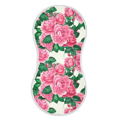 xigua Roses Baby Burp Cloths for Newborn Boys and Girls 4 Pack, Soft & Absorbent Cotton Baby Burp Cloth, Baby Washcloths, Newborn Towel, Burp Rags