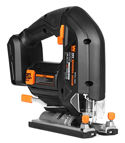 Image of WEN Cordless Jigsaw, Variable Speed with 20V Max 2.0 Ah Lithium Ion Battery and Charger (20661)
