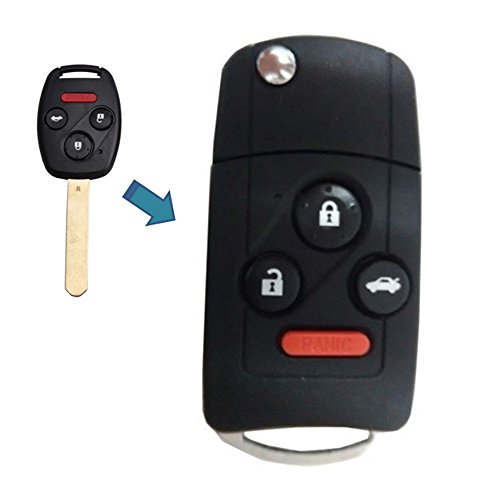 Kemani Panic Length:15Mm New Uncut Blank Remote Folding Flip Key Shell Case For Honda Accord Civic Pilot Cr-V 4 Buttons With Button Pad #TOP10