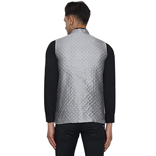 Image of Veera Paridhaan Men's Jacquard Printed Nehru Jacket