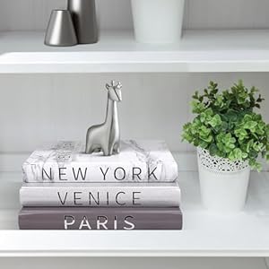 Set of 3 Decorative Books for Home Decor-Silver Foil Stamping Decor Books,Fashion Designer Books for Coffee Tables and Book Shelf Decoration Set of 3 Decorative Books for Home Decor Silver Foil Stamping Decor BooksFashion Designer Books for Coffee Tables and Book Shelf Decoration