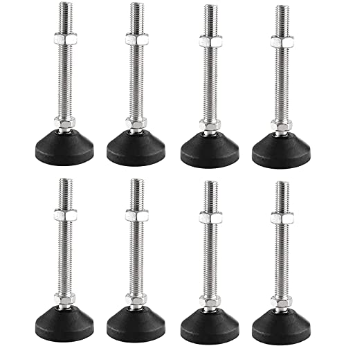 SHUIOG Pack of 8 Adjustable Foot M12 x 80 mm Adjusting Screw