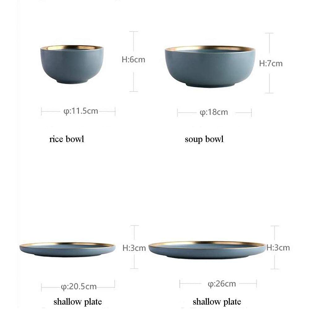 Ceramika zastawa stołowa, szaro-niebieska ceramiczna zastawa stołowa Phnom Penh połączenie matowego porcelanowego zestawu obiadowego nadaje się na bankietowe spotkanie rodzinne, 6 osób