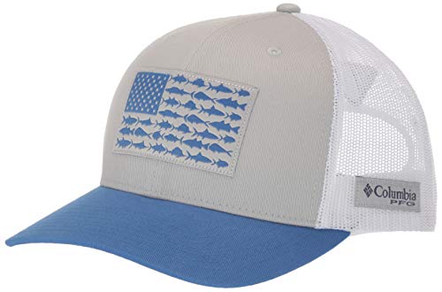 Columbia Unisex Mesh Snap Back Fish Flag Ball Cap, Breathable, Adjustable