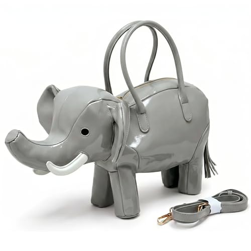 Image of Women PU Leather Unique Novelty 3D Elephant Shaped Handbag Purse Crossbody Shoulder Bag