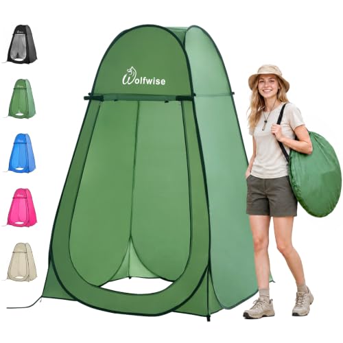 Wolfwise Pop Up Shower Tent for Camping Essentials, Portable...
