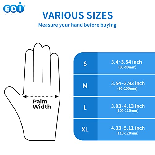 Edi Disposable Vinyl Gloves (Clear) - Powder-Free, Latex-Free (100, Large) #TOP6