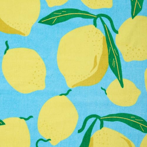 Catherine Lansfield Lemons Cotton 92x180cm Beach Sun Lounger Towel Aqua Blue - Image 2