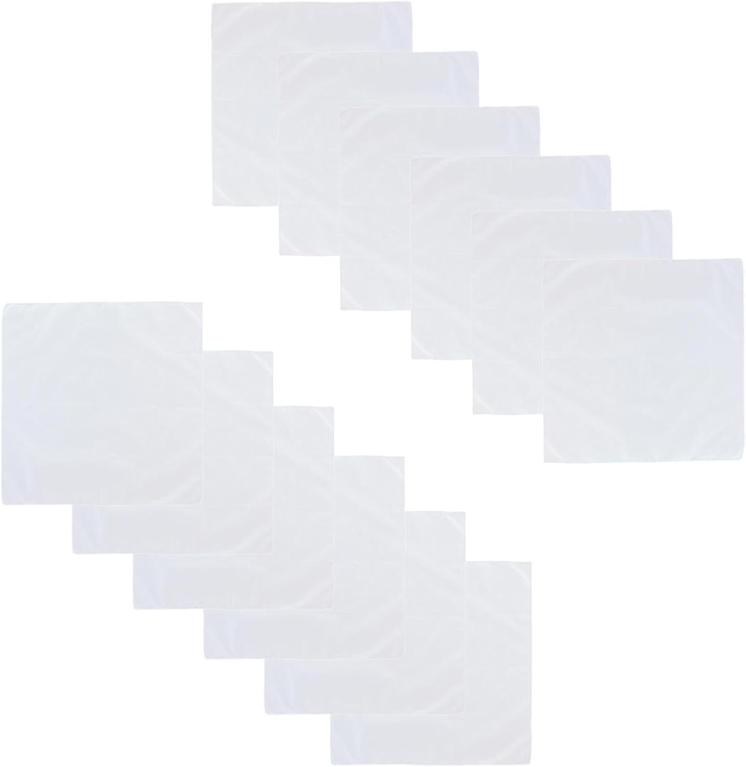 CTM All Cotton 15x15 inch Solid White Cotton Handkerchief (12 Pack)