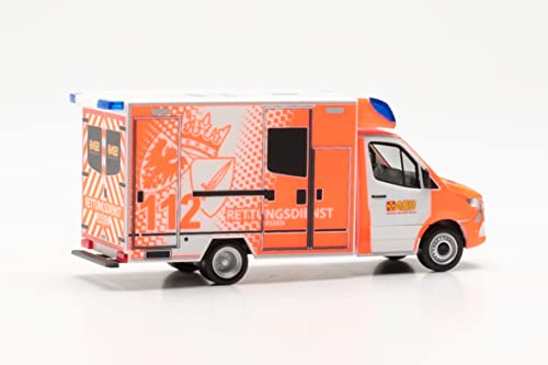 herpa car model Mercedes-Benz Sprinter '18 Fahrtec RTW Fire Brigade Essen, on a scale of 1 : 87, plastic miniature - Image 2