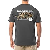 Guy Harvey Men’s Short Sleeve Cotton Graphic T-Shirt, Charcoal Grey/Bass Circle, XX-Large