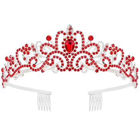 Tiara de boda con diamantes de imitación de cristal con peine par...
