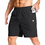 GGJ Men's Lightweight Athletic Shorts with Zipper Pockets 7"/5"/9" Gym Workout Running Quick Dry Tennis Shorts for Men