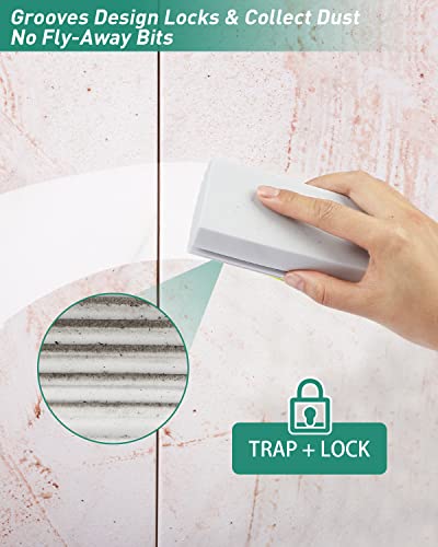 Image of WinHux Damp Duster,Magical Dust Cleaning Sponge Baseboard Cleaner Duster Sponge Tool,Reusable Dusters For Cleaning Blinds,Vents,Ceiling Fan,And Cobweb,Lock Dust,No Dust Flying And Spreading,Grey