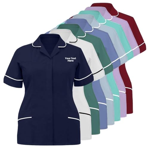 Conjunto de ropa quirúrgica personalizada para mujer, Pico Uniforme Limpieza Médico, Batas Trabajo Dentista Elástico Sanitario Estetica (FR/ES, Letras, M, Regular, Regular, 10 colores a elegir)