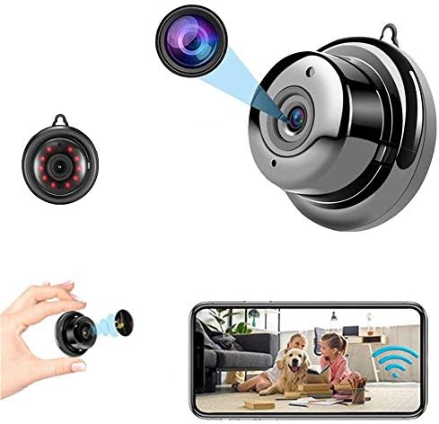 Mini cam Hidden Spy Small Camera with Audio, Home Surveillance Camera, Two-Way Voice and Video Call, 1080P IP HD Infrared Night Vision Motion Detection Reminder, for Home Car Indoor Outdoor Security