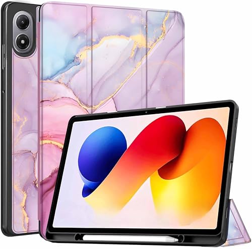 Image of ProElite Cover for Xiaomi Redmi Pad 2 Pro 12.1 inch Case, Soft Flexible Flip Case Cover for Xiaomi Redmi Pad 2 Pro 12.1 inch with Pen Holder, Support Auto Sleep Wake, [Recoil Series] - Marble Pink