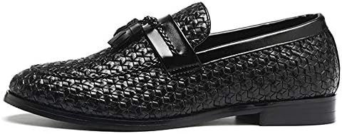 Santimon Loafers Men Fashion Woven Dress Driving Flats Slip on Moccasins Casual Shoes Black 10 US | Image 1