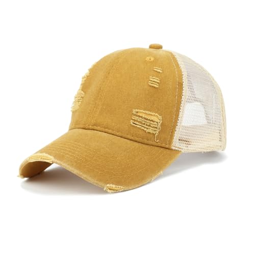 Image of Trucker Hat Distressed Baseball Cap Golf Cap Adjustable Sportswear Hat for Men Women Unisex