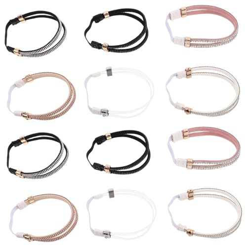 WOFASHPURET 6 Paia Cinghie Elastiche per Tacchi Elevati con Cristalli Fasce Rimovibili Antiscivolo per Sandali e Ciabatte Sostituzione Comoda per Talloni Sciolti Accessori Scarpe e Morbidi