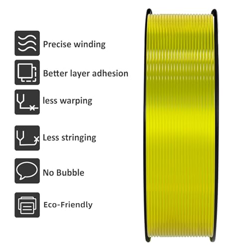 Image of Geeetech TPU Filament 1.75mm, Shore 95A Flexible 3D Printer Filament with High Elasticity, 1KG (2.2lbs) Spool, Dimensional Accuracy ±0.03mm, Fits Most FDM Printers (Cleal Yellow)