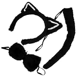 [Abaodam] 1セット猫耳ヘッドバンド付きコスプレ 愛らしい猫しっぽとボウ ハ