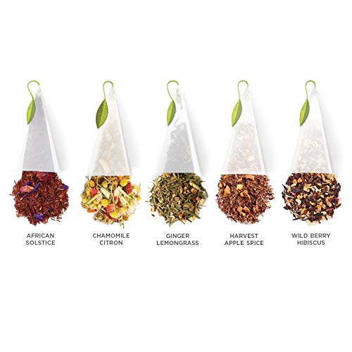 Tea Forte Herbal Tea Assortment, Petite Presentation Box Tea Sampler Gift Set With 10 Handcrafted Pyramid Tea Infusers, Naturally Caffeine Free Herbal Tea #TOP3