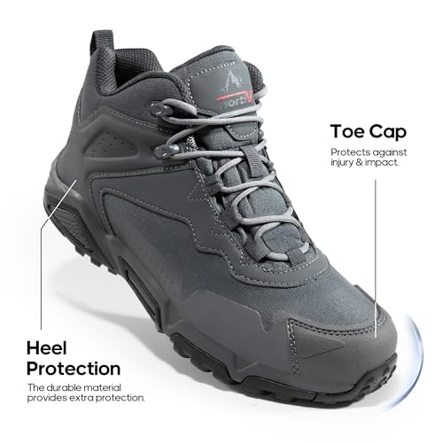NORTIV 8 Men's Waterproof Hiking Boots, Lightweight Tactical Boots for Men, Mid Ankle Men's Hiking Boots for Trekking Trails, Outdoor Adventures Hiking4