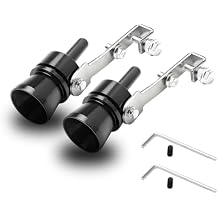 2PCS Turbo Sound Whistle Exhaust Muffler, Universal XL Size Aluminum Alloy Turbo Whistle for Exhaust Pipe, Loud Car Roar Maker Tail Pipe Whistle Simulator for Most VehiclesBlack
