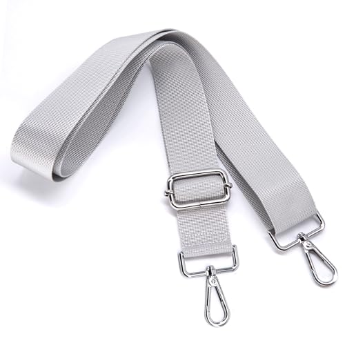 Image of S&loyoe Purse Straps Replacement Crossbody Bag Strap Adjustable Wide Guitar Straps for Handbags 1.5inch (A pure gray silver)