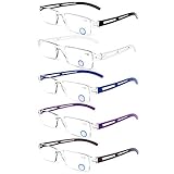 DOOViC 5 Pack Blue Light Blocking Reading Glasses Computer Readers Anti Eyestrain 1.5