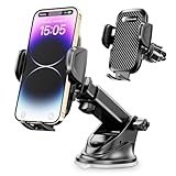 Topmake スマホホルダー 車 車載ホルダー ゲルサクションカップ/クリップ 2in1 携帯ホルダー 車 エアコン吹き出し口 360度回転 伸縮アーム 幅52mm〜95mmの携帯電話に適しています 日本語マニュアル付き（黒）