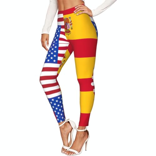 Leggings de compresión mujer bandera España mallas deportivas suaves entrenamiento fitness