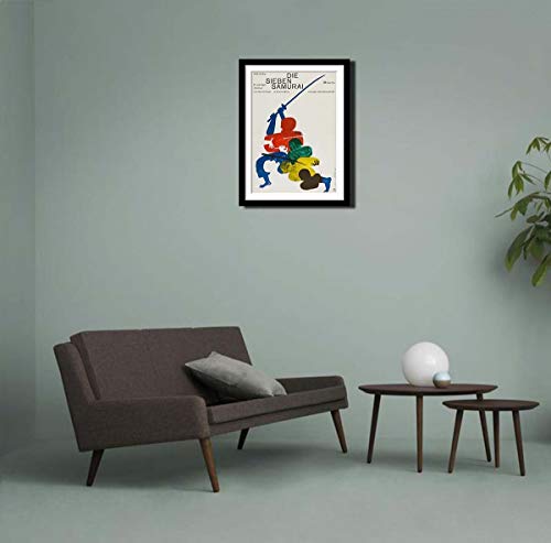 Image of Tallenge - Seven Samurai - Akira Kurosawa - GERMAN Release Movie Poster - Medium Framed Poster(Paper,16 x 24 inches, MultiColour)