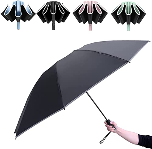 UV-Regenschirm für Regenschutz Sonnen-Winddicht Reise-Regenschirm Kompakt, Schwarz Cover
