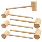 Kuqqi 6 Pcs Solid Natural Wooden Crab Lobster Mallets Seafood Shellfish Hammers Seafood Tools Nut...