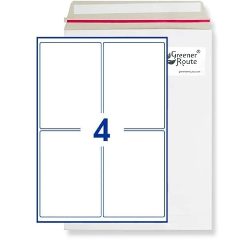 Greener Route Lot de 100 étiquettes d'adresse 4 par feuille A4 99 x 139 mm - Coins arrondis - Écologiques - Multi-usages (laser, copieur, jet d'encre) Cover