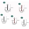 Fishing Treble Hooks Kit for Saltwater Freshwater, High Carbon Steel Barbed Treble Hooks Strong Sharp Round Bend Triple Fishing Hooks for Catfish Bass Trout Hard Baits Lures