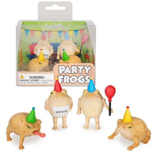 Archie McPhee Mini Party Frog Vinyl Novelty Toy Set of 4 by Archie McPhee - Used condition - US$10.87
