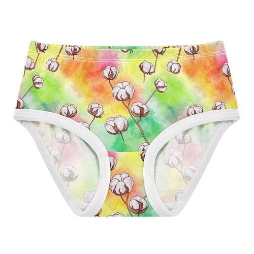 Cotton Flowers Branches Watercolor Girls Underwear Toddlers 2t Cotton Girl Panties Cute Personalized Underpants Briefs