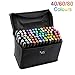 Produktbild Künstlerbedarf Graphic Marker Pen Double Ended Finecolour Sketch Marker Breite und Fine Point Spitze mit schwarzem Beutel (Schwarz 80 Farben)