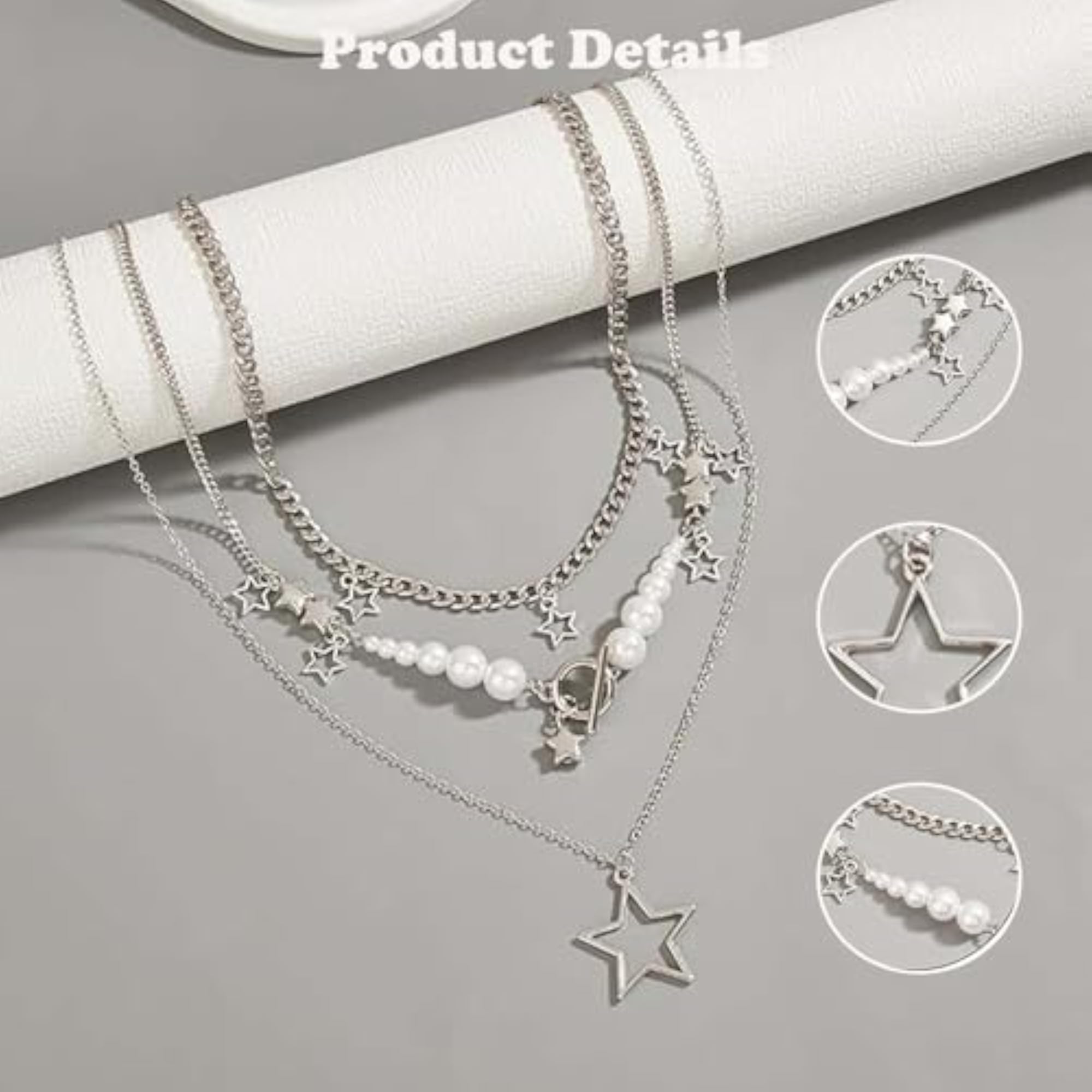 3pc Layered Y2K Necklace Set for Women, Aesthetic Pendant & Choker