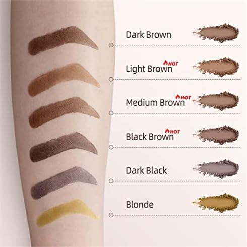 Eyebrow Stamp Stencil Kit - Eye Brow Stencil Kits with Eyebrow Blush, Long-lasting Waterproof & Smudge-Proof Eyebrow Shaping Kit with 24 Reusable Eyebrow Stencils for Perfect Brow (Black Brown) - Thumbnail 5