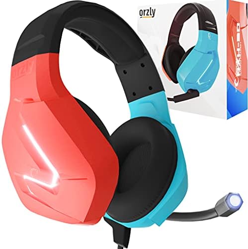 Orzly Gaming Headset (Red/Blue) with 