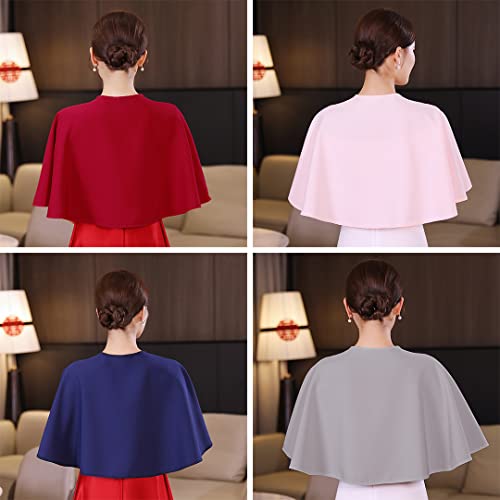Chiffon Shawls Wraps with Pearls Pins Elegant Shawls Shrug Bolero Cape Cover Up for Bridal Bridesmaid Women Girl Wedding Prom4
