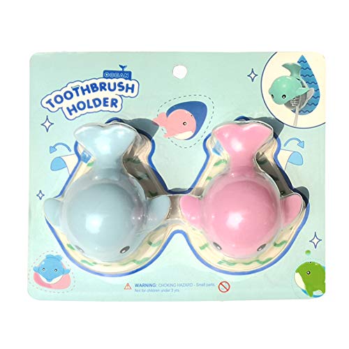 Heasa Toothbrush Holder Cartoon Toothbrush Holder For Kids (Pink & Blue Cetacean) #TOP4
