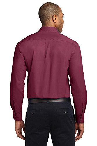 Port Authority 248944 Men'S Long Sleeve Easy Care Shirt L Burgundy/Light Stone thumb #1