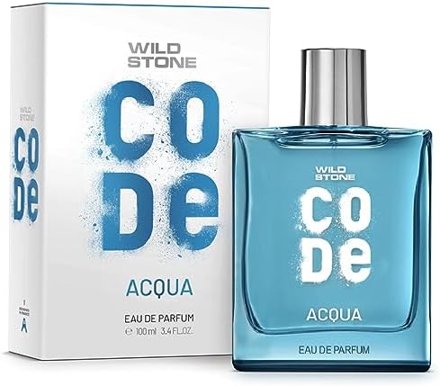 Wild Stone CODE Acqua Eau De Parfum For Men, 100ml Luxury Long Lasting Fragrance, Fresh, Sparkling & Energising Premium Perfume Spray