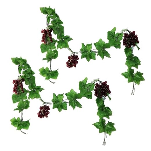 LONGHAO 2 pcs,KüNstliche Kunststoff Traube,KüNstliche Weintrauben Reben,Kuenstliche Weinrebe,6 SäTze TraubenspießE,TraubenspießE Aus Kunststoff,KüNstliche Obst GemüSedekoration,Zur SchießRequisiten