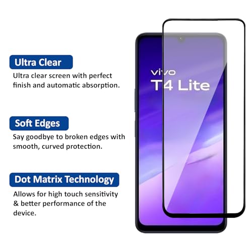 Image of AIBEX Military-Grade Tempered Glass Screen Protector Compatible for Vivo T4 Lite 5G / Vivo Y04 / Vivo Y29s 5G with Edge to Edge Coverage and Easy Installation kit